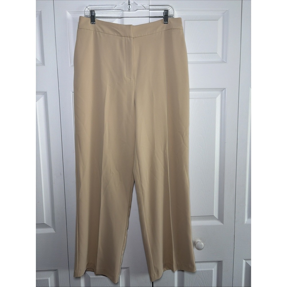 Rachel Zoe Wide Leg Trousers Womens Size 10 Tan High Rise Elastic Back Pants L